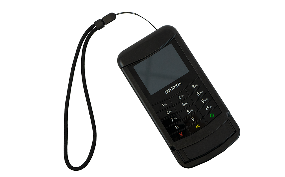 Protective Payment Case for Equinox Luxe 6200m front view short lanyard
