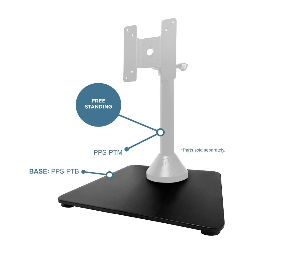 Premier Mounts PPS-PTM & PPS-PTB POS Tabletop Mount Callouts